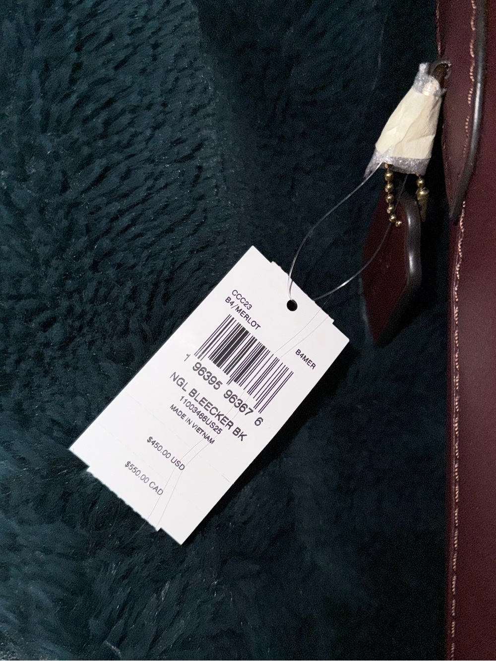 NWT Coach Bleeker Leather Bucket Bag - Merlot - Picture 2 of 5